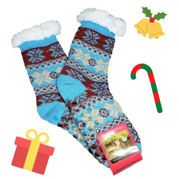 Accessories - Womens Cozy Anti Slip Warm Thermal  Winter Slipper Socks